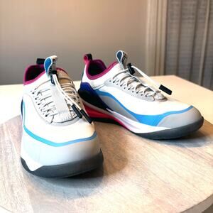 Clove Aeros Women’s 7.5 Nursing Shoes White Blue Slip Resistant Healthcare